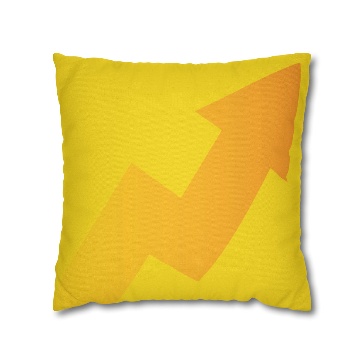 Spun Polyester Square Pillowcase, Yellow and White
