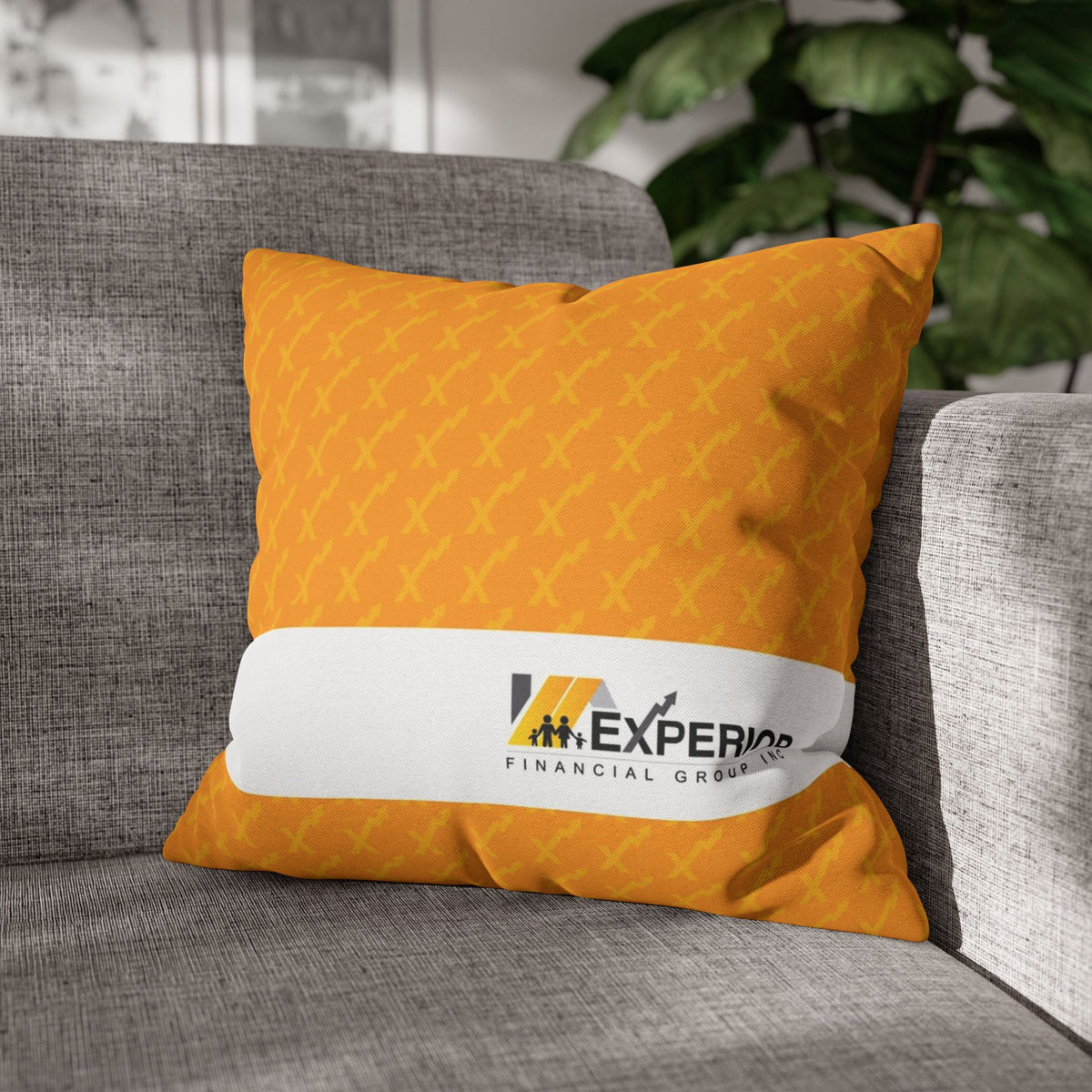 Spun Polyester Square Pillowcase, Orange
