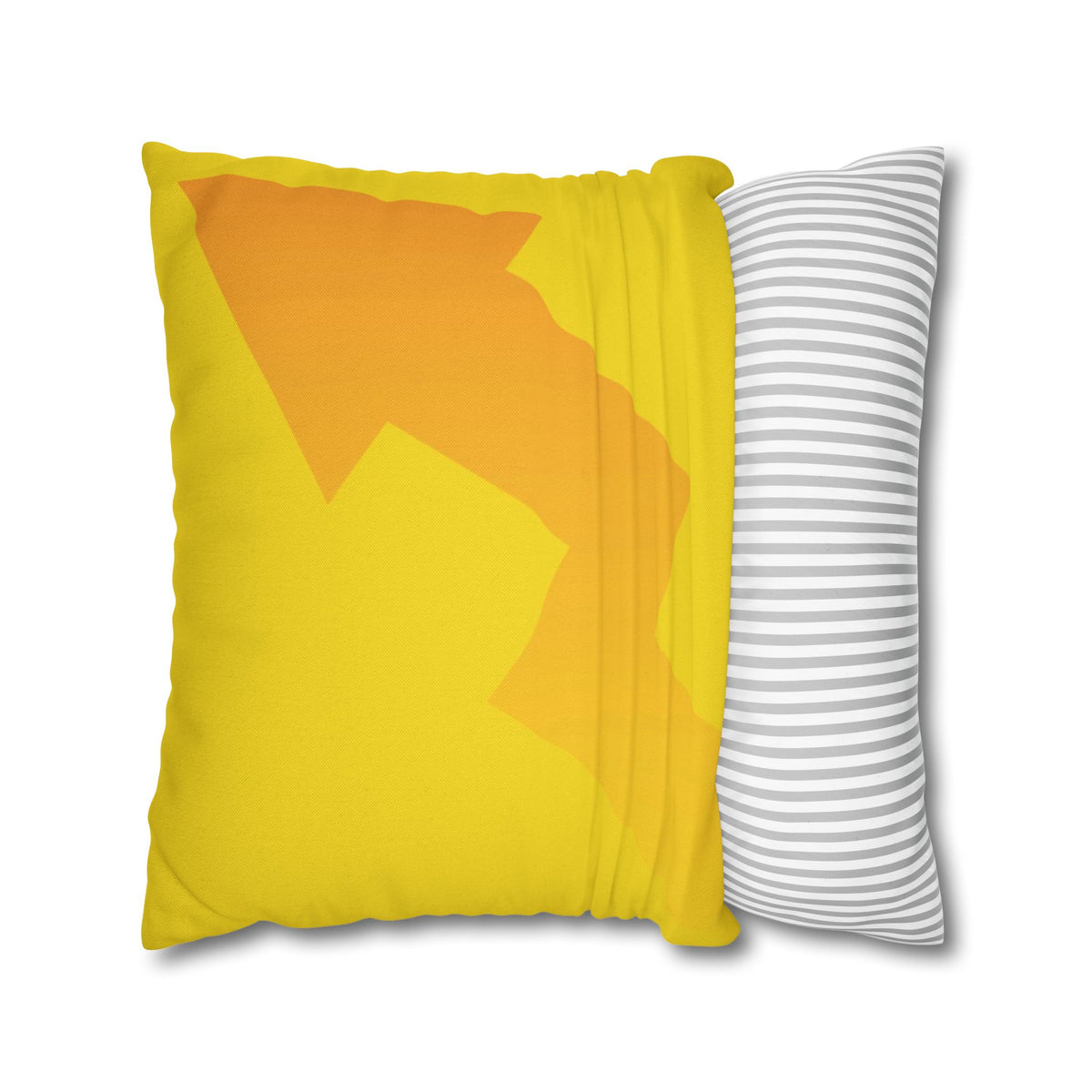 Spun Polyester Square Pillowcase, Yellow and White
