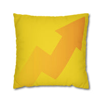Spun Polyester Square Pillowcase, Yellow and White