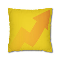 Spun Polyester Square Pillowcase, Yellow and White