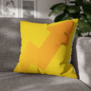 Spun Polyester Square Pillowcase, Yellow and White