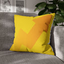 Spun Polyester Square Pillowcase, Yellow and White