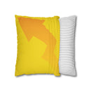 Spun Polyester Square Pillowcase, Yellow and White