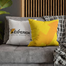 Spun Polyester Square Pillowcase, Yellow and White
