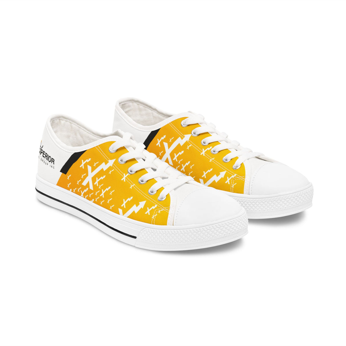 Women's Low Top Sneakers, Yellow Gradient