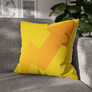 Spun Polyester Square Pillowcase, Yellow and White