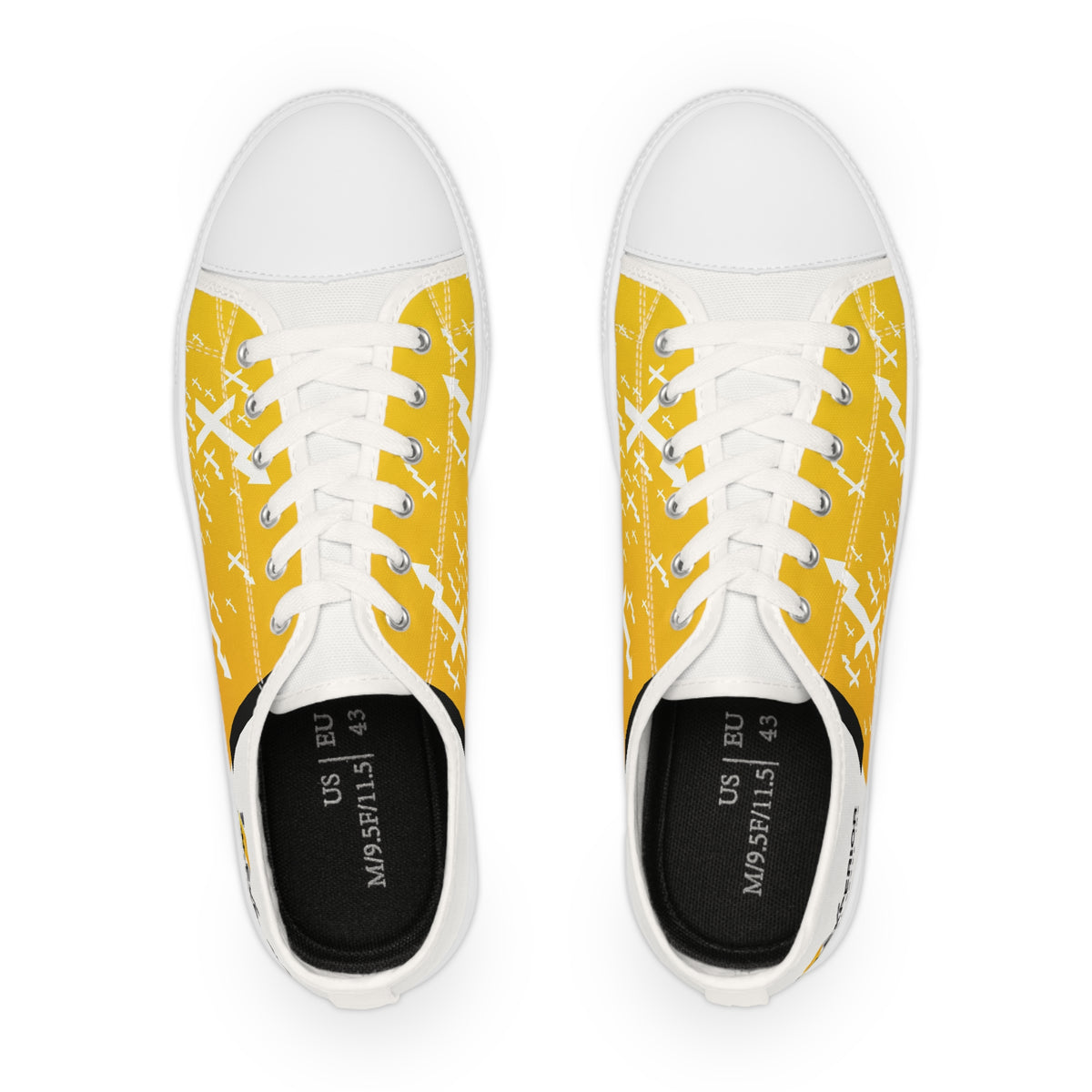 Men's Low Top Sneakers, Yellow Gradient