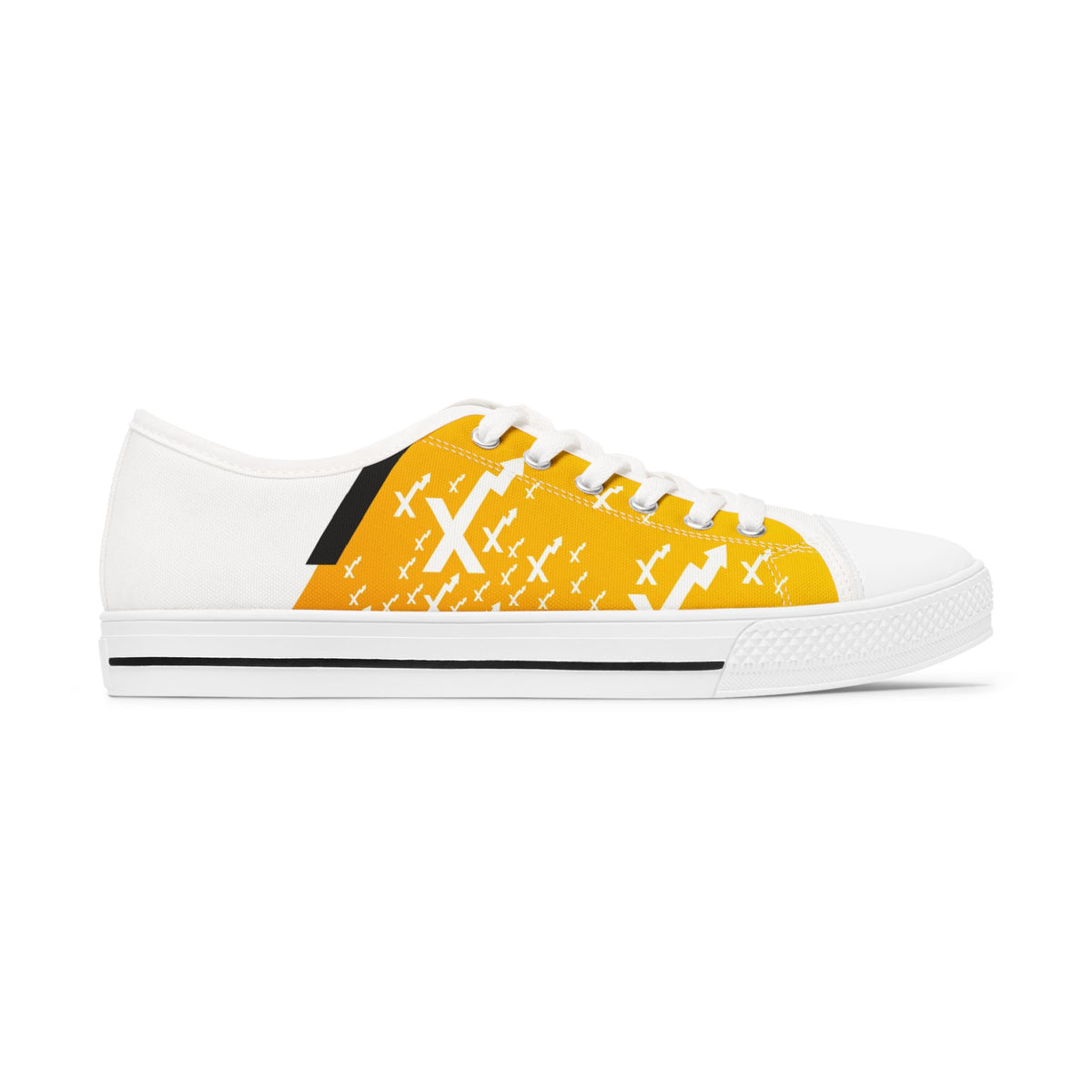 Women's Low Top Sneakers, Yellow Gradient