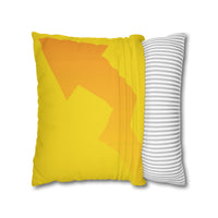 Spun Polyester Square Pillowcase, Yellow and White
