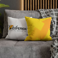 Spun Polyester Square Pillowcase, Yellow and White
