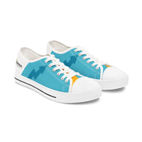 Women's Low Top Sneakers, Blue and Yellow