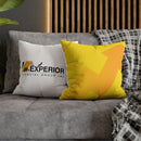 Spun Polyester Square Pillowcase, Yellow and White