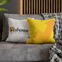 Spun Polyester Square Pillowcase, Yellow and White
