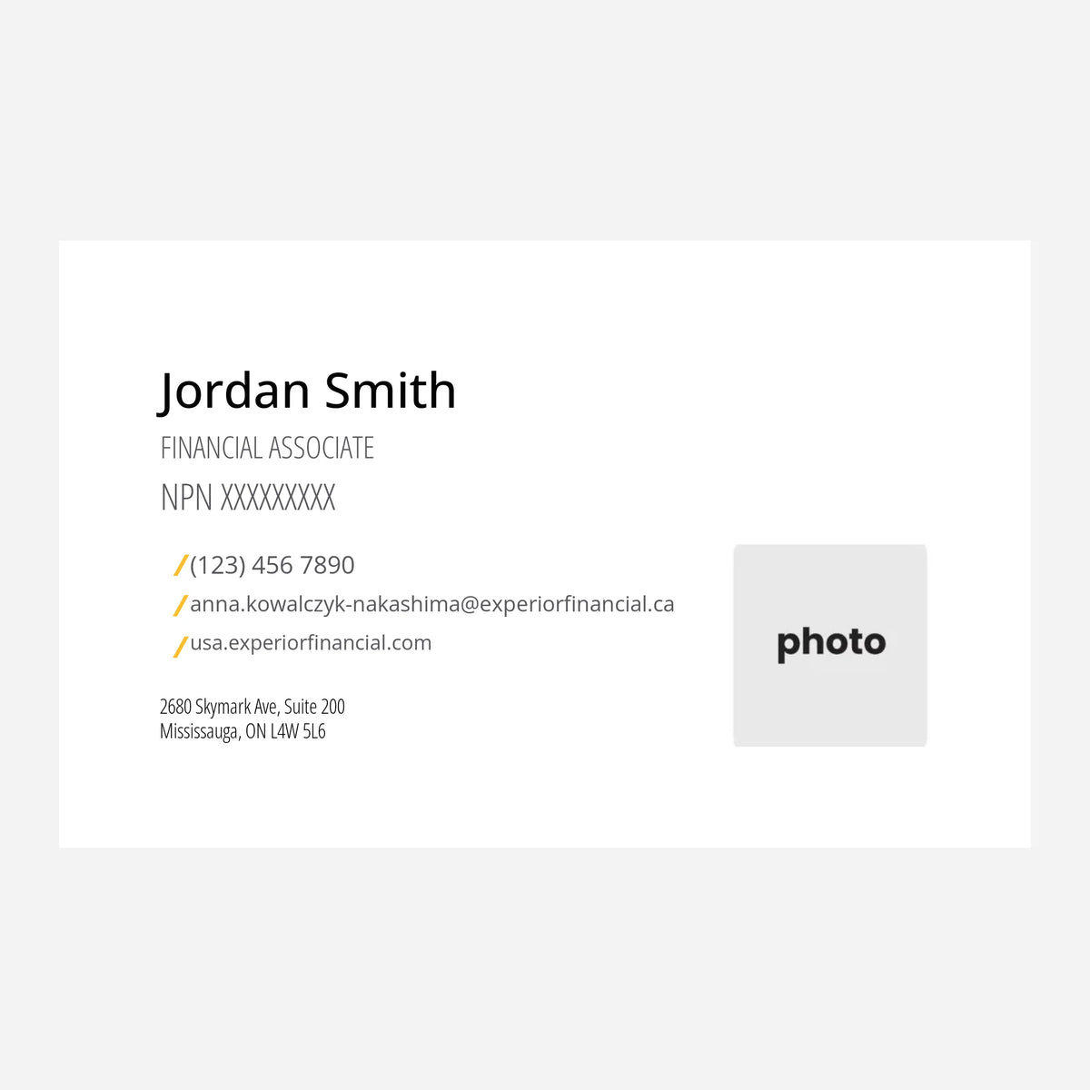 US Business Cards with QR and Image