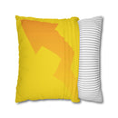 Spun Polyester Square Pillowcase, Yellow and White