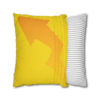 Spun Polyester Square Pillowcase, Yellow and White