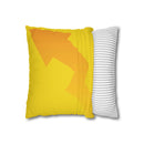 Spun Polyester Square Pillowcase, Yellow and White