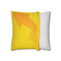 Spun Polyester Square Pillowcase, Yellow and White