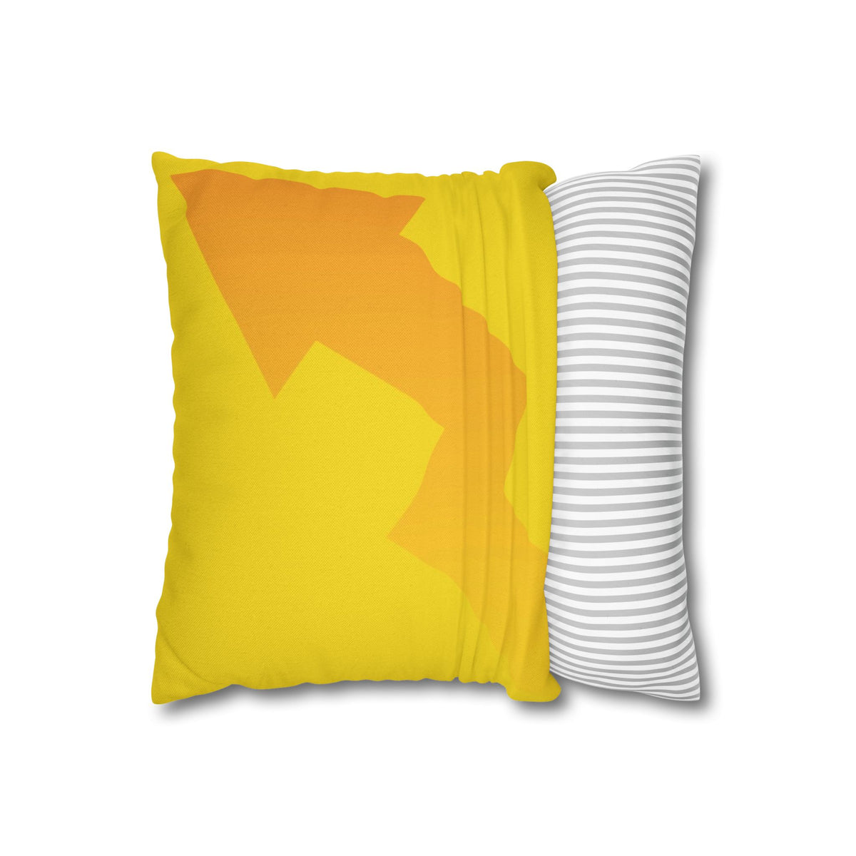 Spun Polyester Square Pillowcase, Yellow and White