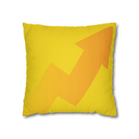 Spun Polyester Square Pillowcase, Yellow and White