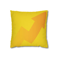 Spun Polyester Square Pillowcase, Yellow and White