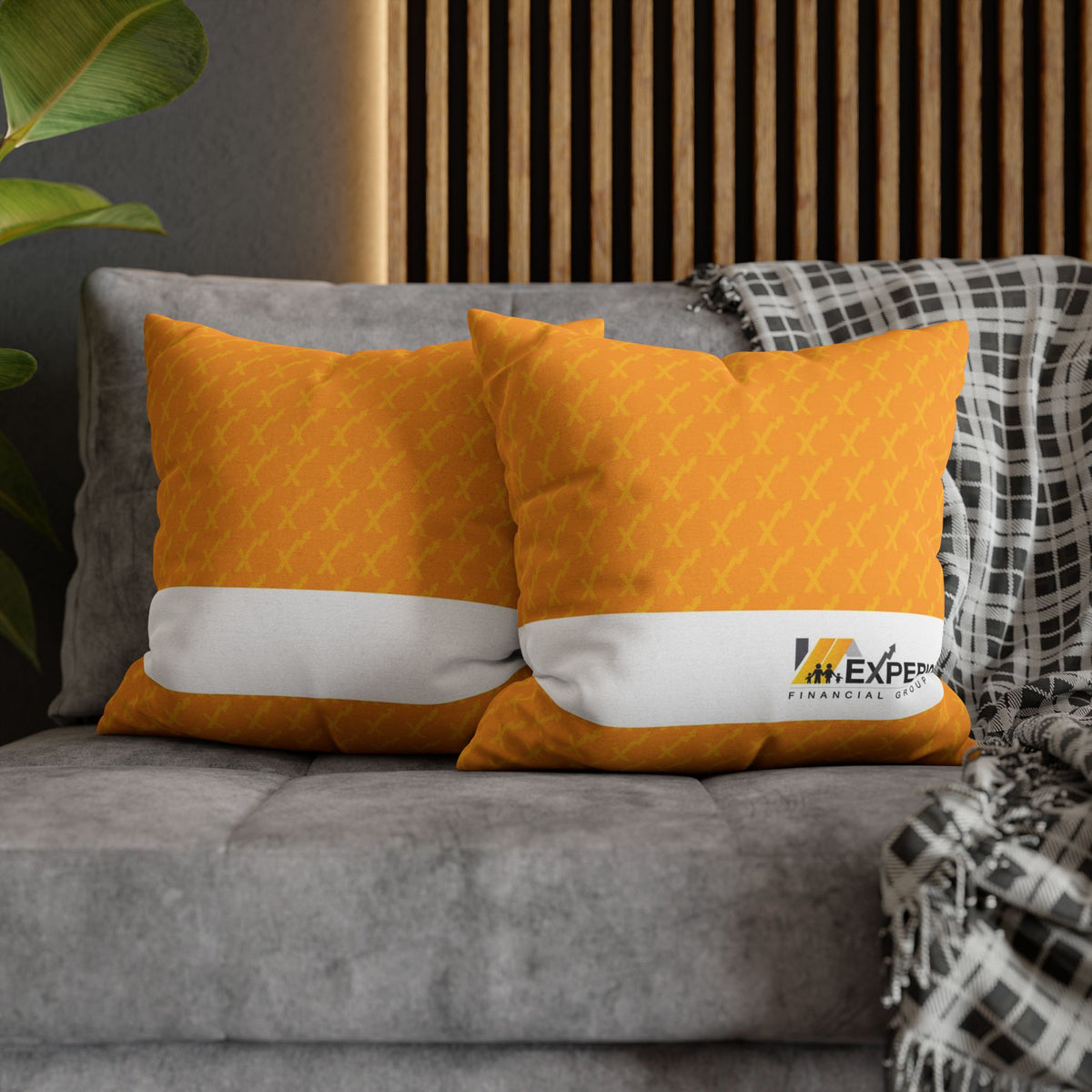 Spun Polyester Square Pillowcase, Orange